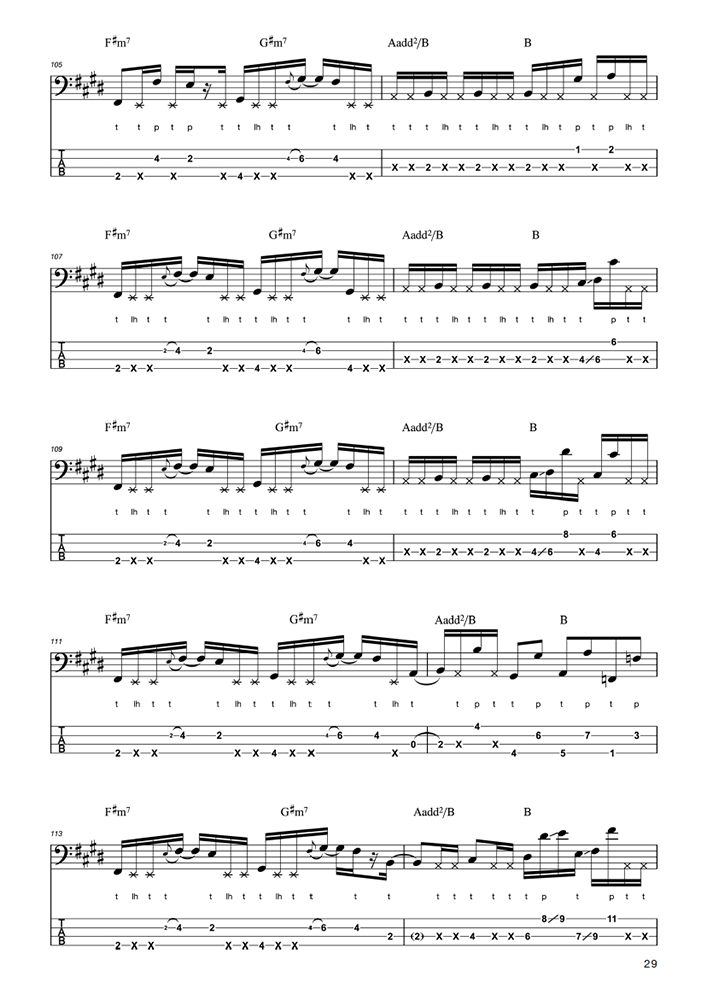 Sample page from Level 42 A Physical Presence Bass Transcriptions