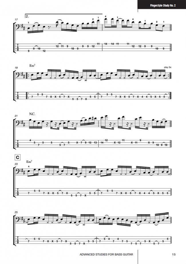 Sample page from Advanced Studies for Bass Guitar