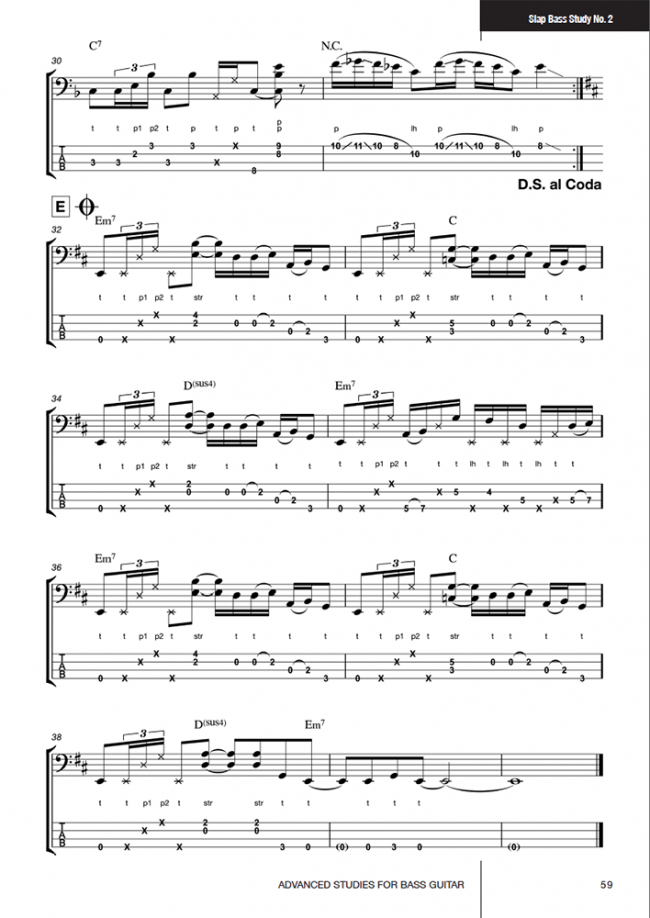 Sample page from Advanced Studies for Bass Guitar