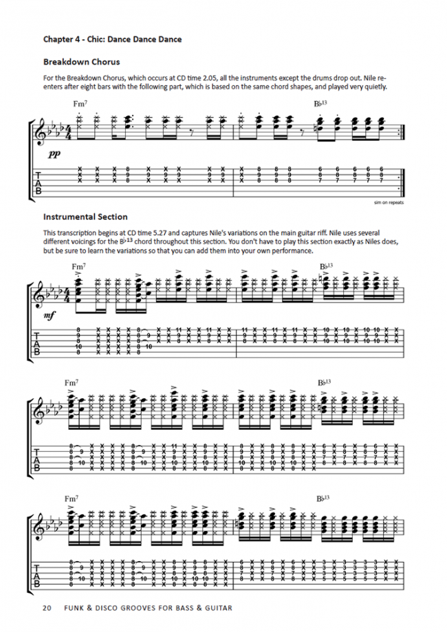 Nile Rodgers & Bernard Edwards Funk & Disco Grooves for Bass & Guitar Bassline Publishing