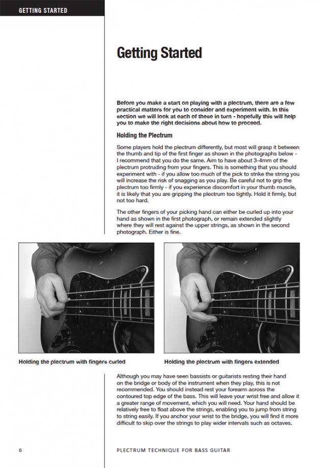 Sample page from Plectrum Technique for Bass Guitar