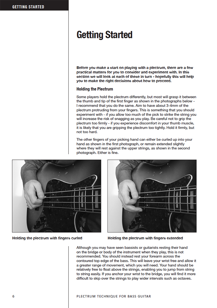 Sample page from Plectrum Technique for Bass Guitar