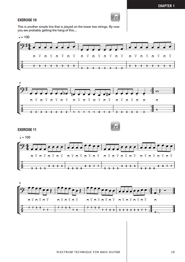 Sample page from Plectrum Technique for Bass Guitar