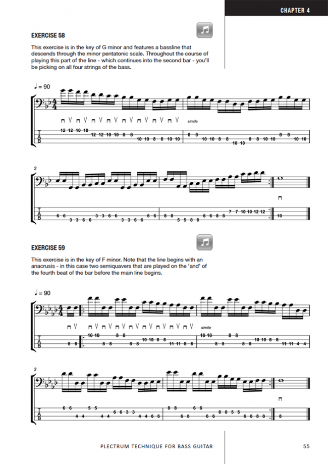 Sample page from Plectrum Technique for Bass Guitar