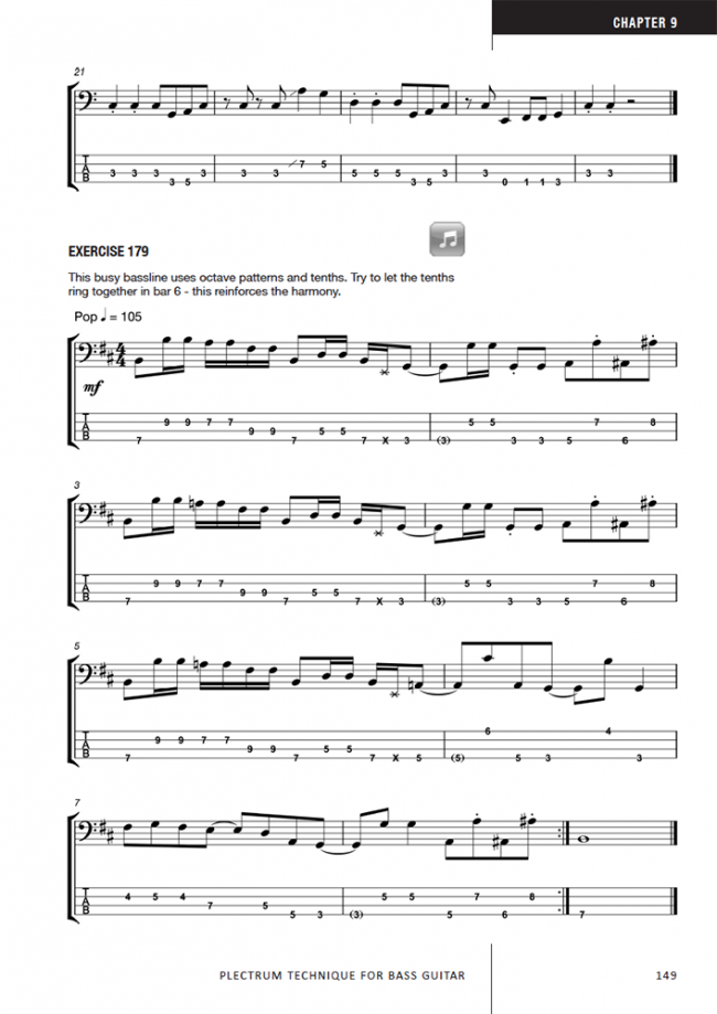 Sample page from Plectrum Technique for Bass Guitar