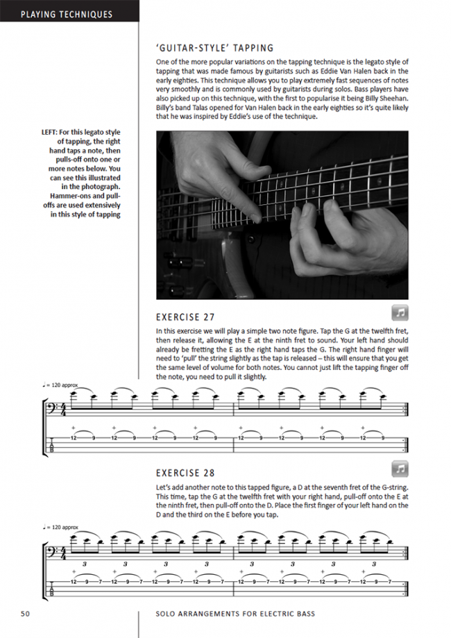 Sample page from Solo Arrangements for Electric Bass