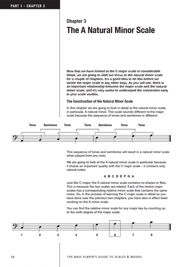 Sample page from The Bass Guitarist's Guide to Scales and Modes