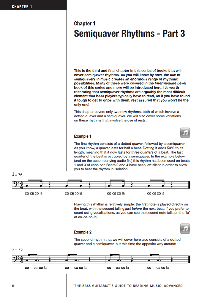 Sample page from The Bass Player's Guide to Reading Music - Advanced