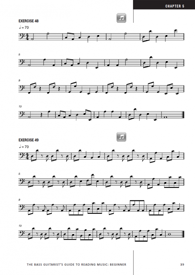 Sample page from The Bass Player's Guide to Reading Music - Beginner