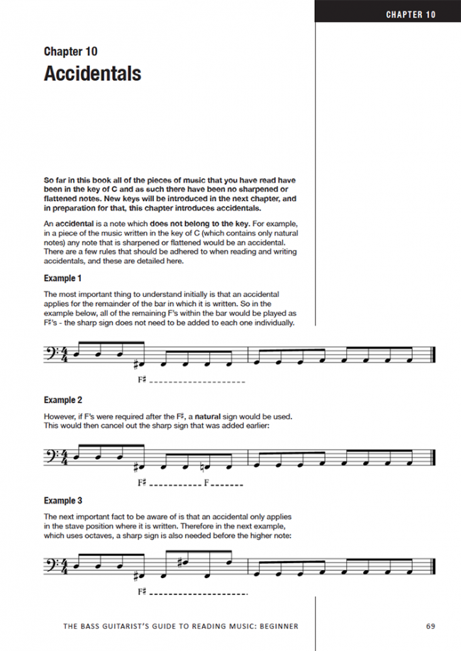 Sample page from The Bass Player's Guide to Reading Music - Beginner