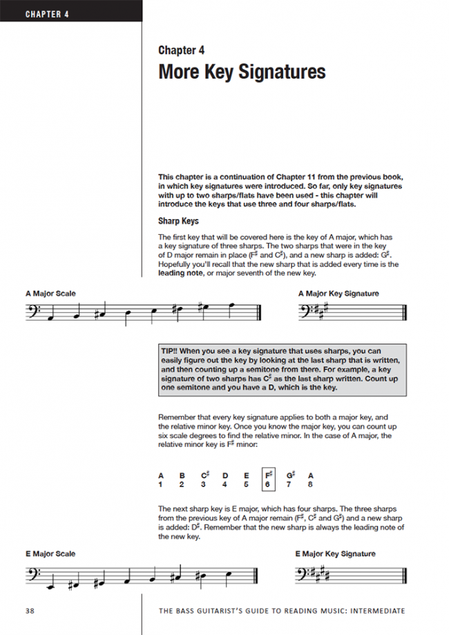 Sample page from The Bass Player's Guide to Reading Music - Intermediate