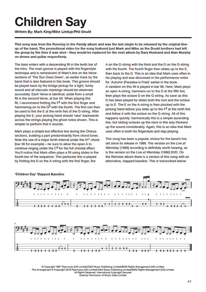 Sample page from The Level 42 Bass Book