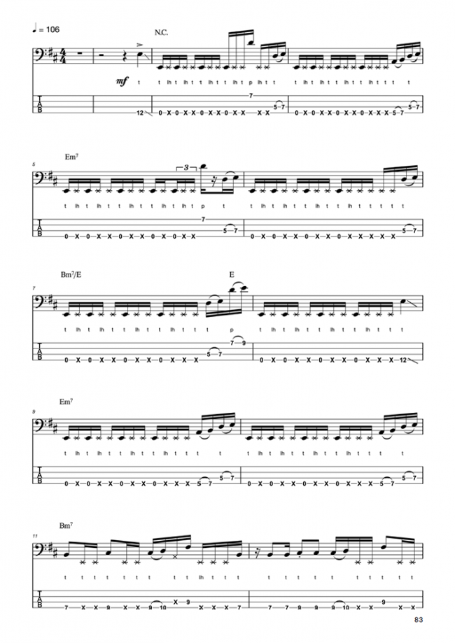 Sample page from The Level 42 Bass Book