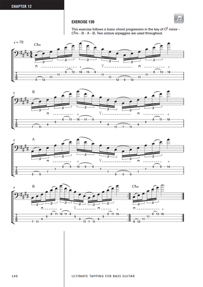 Sample page from Ultimate Tapping for Bass Guitar