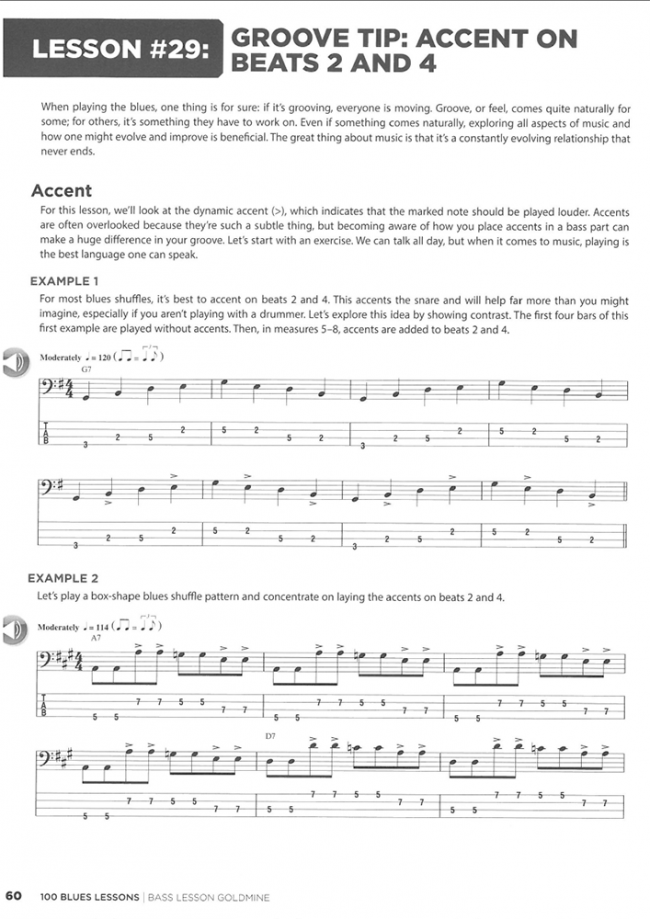 Sample page from Bass Lesson Goldmine - 100 Blues Lessons