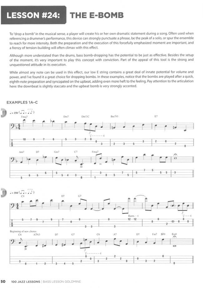 Sample page from Bass Lesson Goldmine - 100 Jazz Lessons