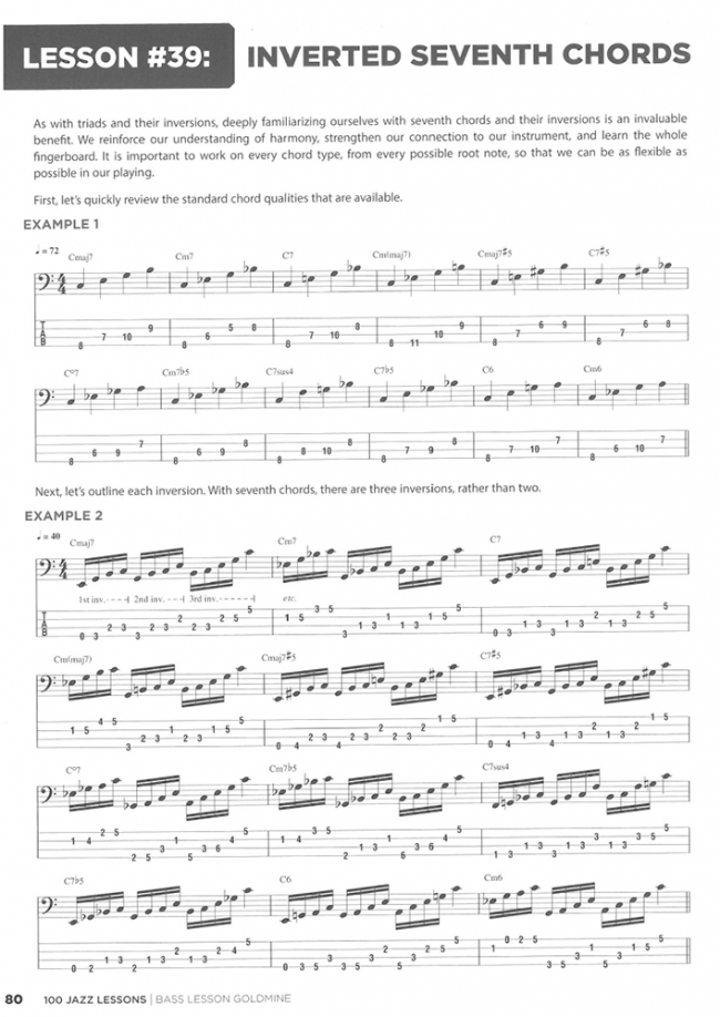 Sample page from Bass Lesson Goldmine - 100 Jazz Lessons