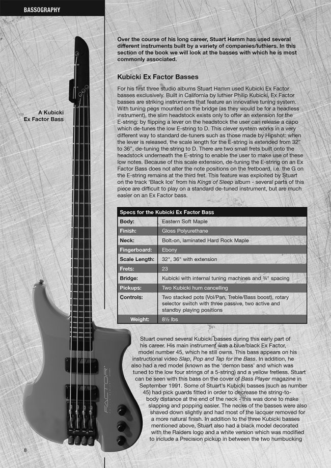 Sample page from Stuart Hamm Bass Transcriptions: Outbound & Beyond