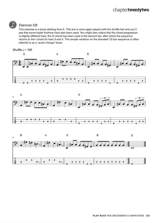 Sample page from Play Bass - For Beginners & Improvers