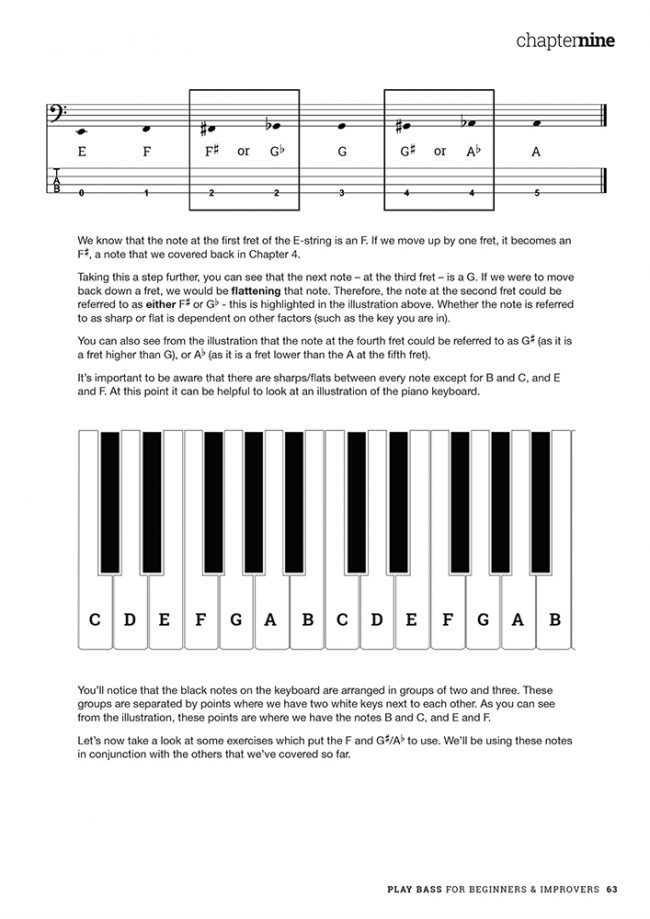 Sample page from Play Bass - For Beginners & Improvers