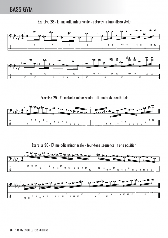 Bass Gym 101 Jazz Scales for Rockers Bassline Publishing