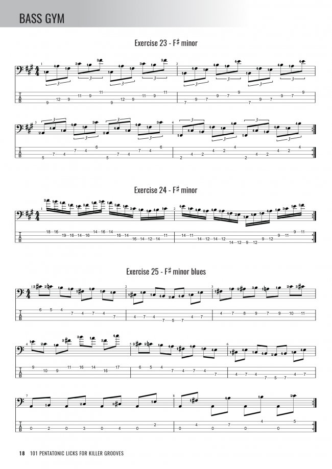 Bass Gym - 101 Pentatonic Licks for Killer Grooves - Sample Page #2