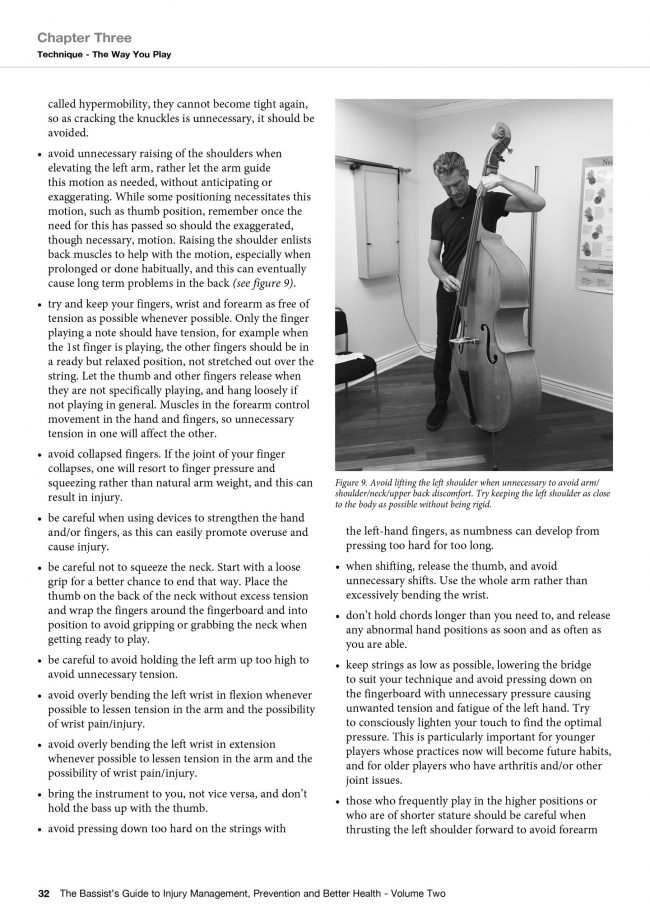 Sample Page from The Bassist’s Guide to Injury Management, Prevention and Better Health - Volume Two