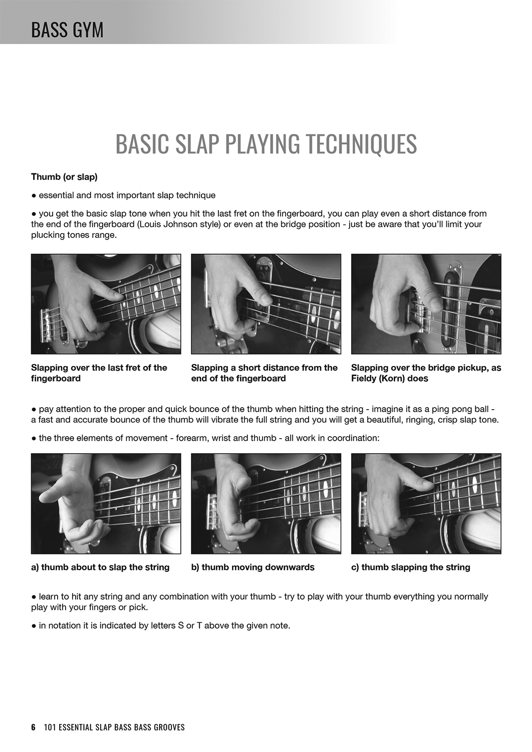 Bass Gym - 101 Essential Slap Bass Grooves - Sample Page #1