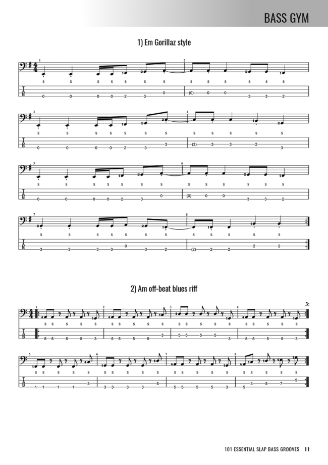 Bass Gym - 101 Essential Slap Bass Grooves - Sample Page #2