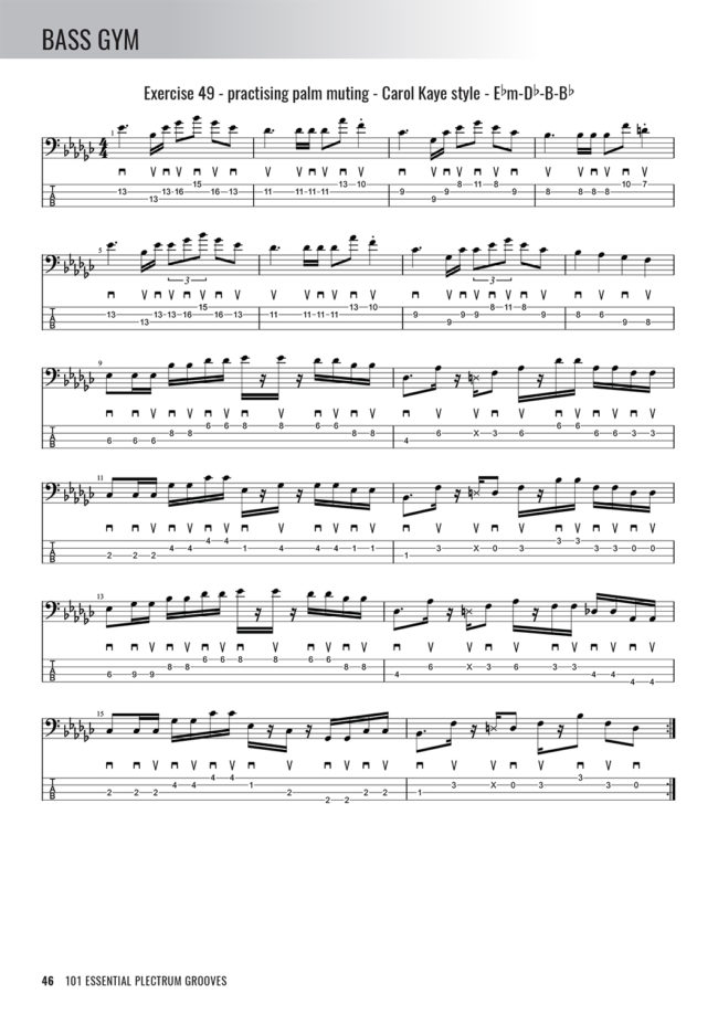 Sample page from Bass Gym - 101 Essential Plectrum Grooves