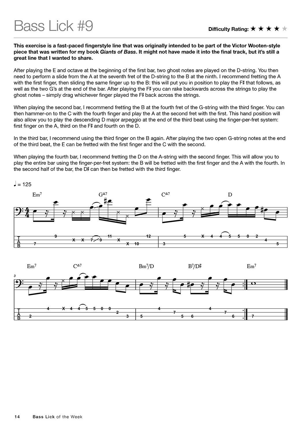 Sample page from Bass Lick of the Week