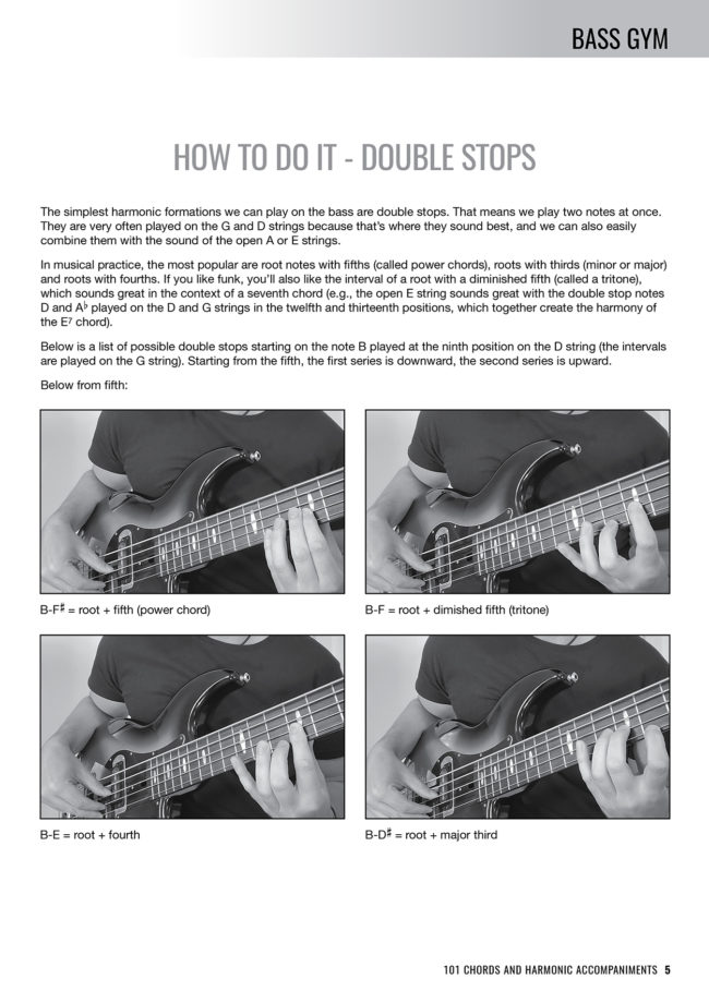 Sample page from Bass Gym - 101 Chords & Harmonic Accompaniments