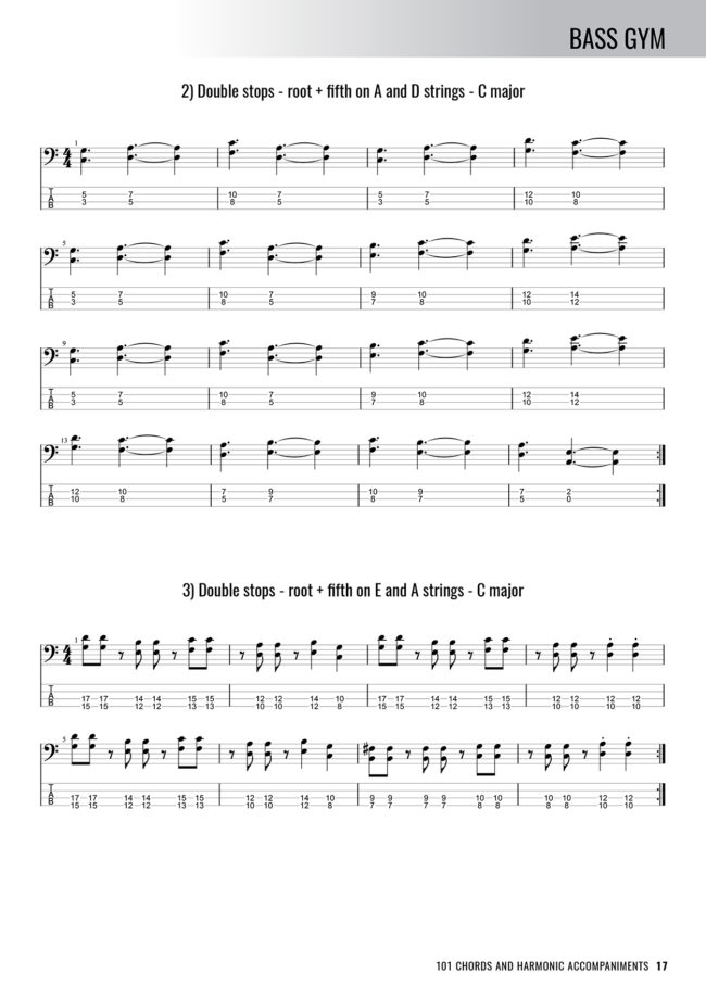 Sample page from Bass Gym - 101 Chords & Harmonic Accompaniments