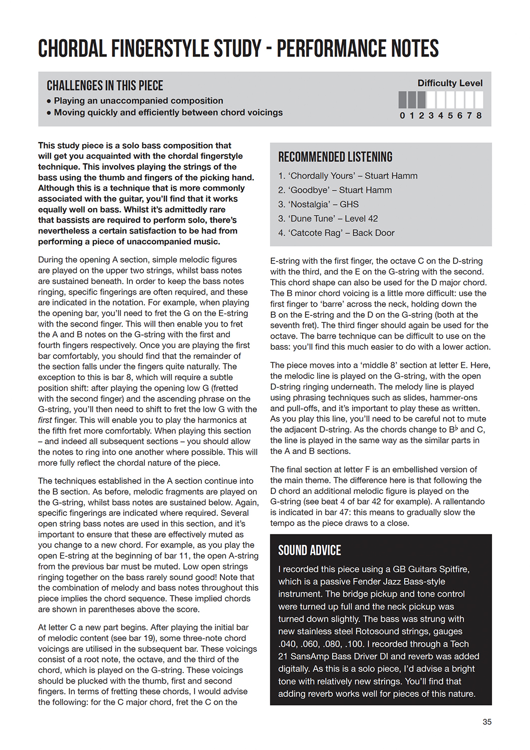 Sample page from Beginner Studies for Bass Guitar