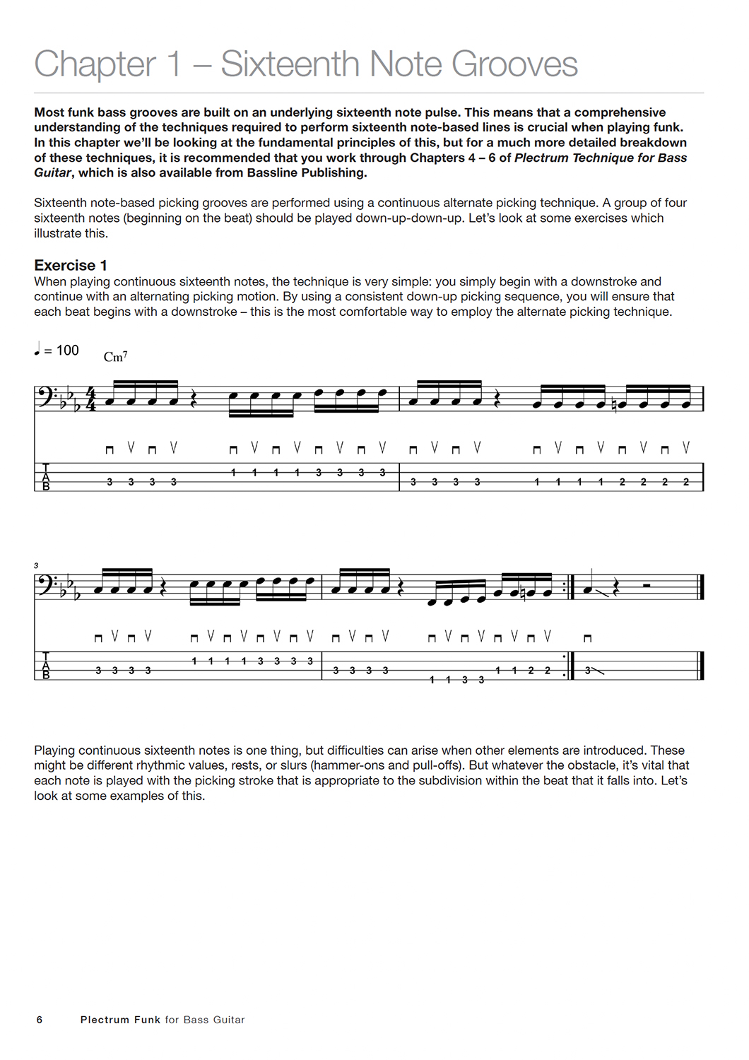 Sample page from Plectrum Funk for Bass Guitar