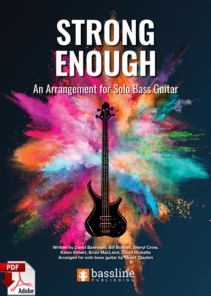 Cover image for a solo bass arrangement of 'Strong Enough' by Sheryl Crow